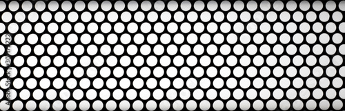 丸パターンのパンチングメタルのハニカム素材 