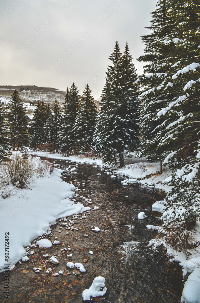 A snowy winter scene in Vail, Colorado