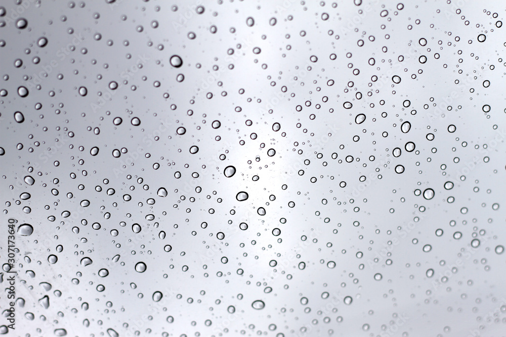 雨の日のビニール傘に着いた水滴と光 Stock Photo Adobe Stock