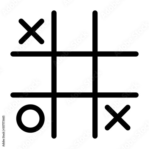 Linha Branca Tic Tac Toe Jogo Ícone Isolado No Fundo Preto. Vector Royalty  Free SVG, Cliparts, Vetores, e Ilustrações Stock. Image 158138170