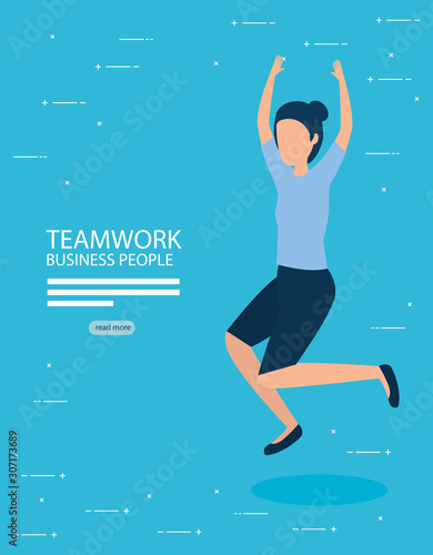Businesswoman design, Teamwork businesspeople support collaborative cooperation work unity and idea theme Vector illustration
