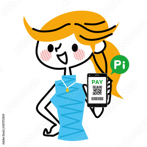 キャッシュレス　PAY　女性