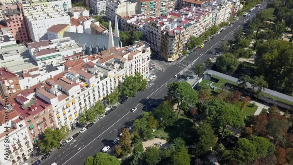 Aerial view of the streets around Retiro Park in Madrid. Aerial view of the streets around Retiro Park in Madrid.