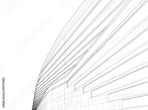 Concept 3d architecture building, vector illustration