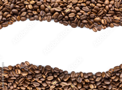 Coffee Beans with white copy space