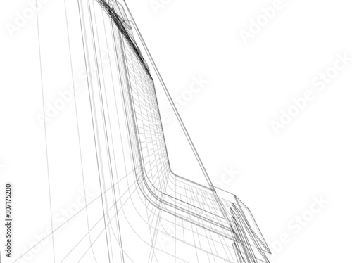 Concept 3d architecture building, vector illustration