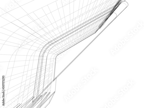 Concept 3d architecture building, vector illustration