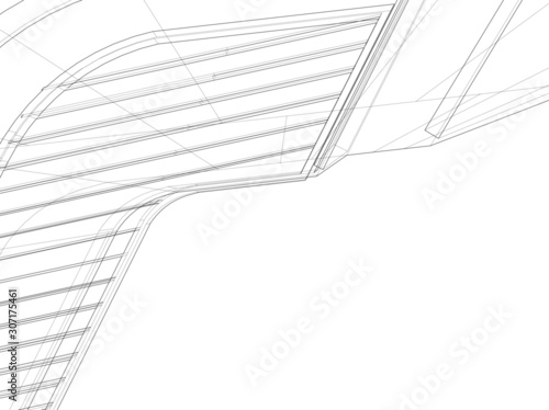 Concept 3d architecture building, vector illustration