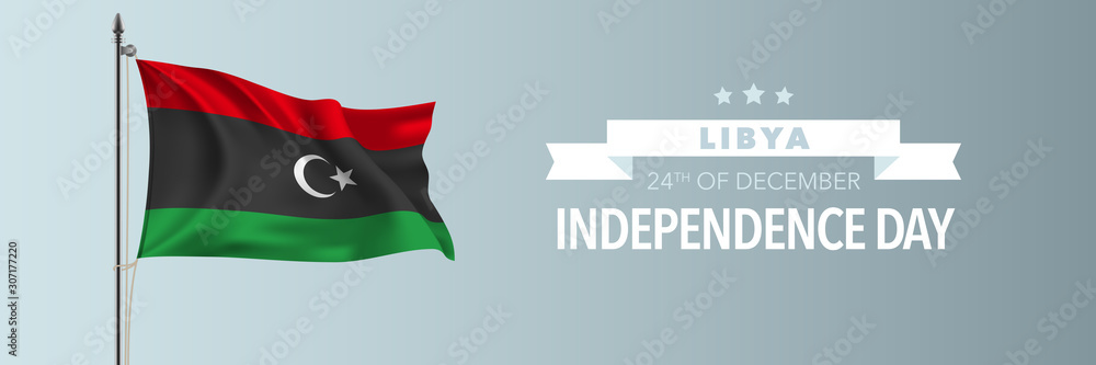 Libya happy independence day greeting card, banner vector illustration Libya happy independence day greeting card, banner vector illustration