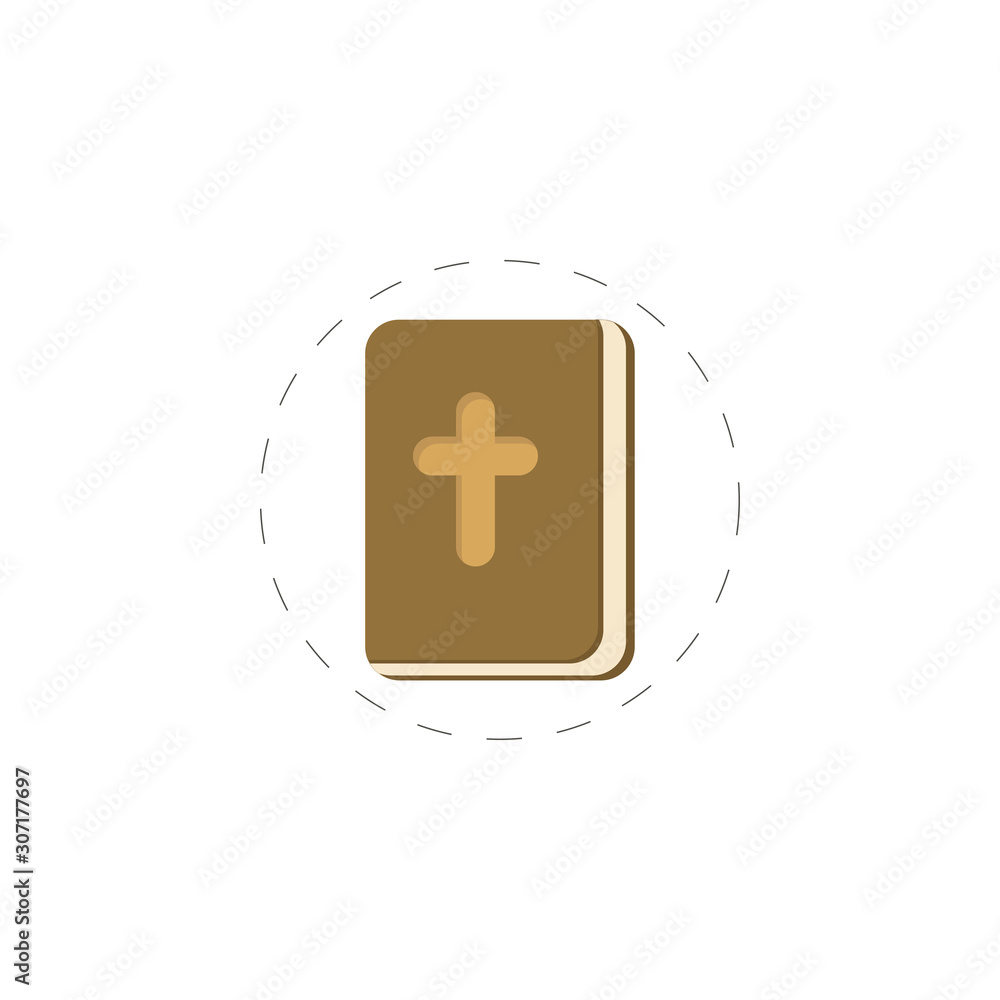 Fototapeta premium Holy Bible colored flat vecor icon