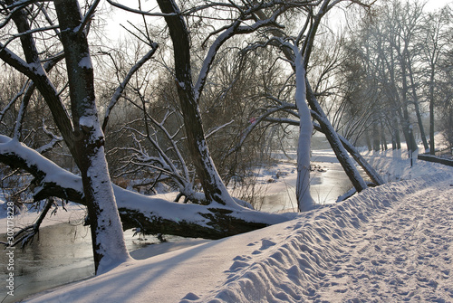 Zima w Supraślu, Rzeka Supraśl, Podlasie, Polska