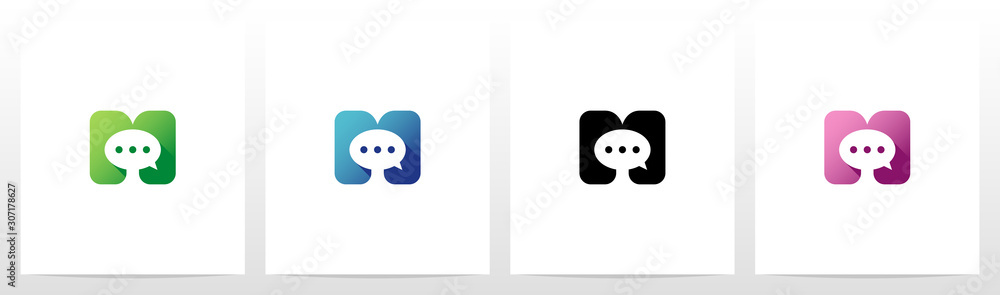 Talk Balloon On Letter Logo Design M