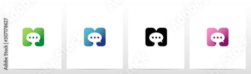 Talk Balloon On Letter Logo Design M