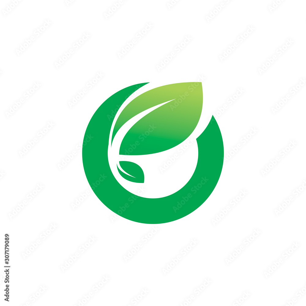 modern circle leaf logo design modern circle leaf logo design