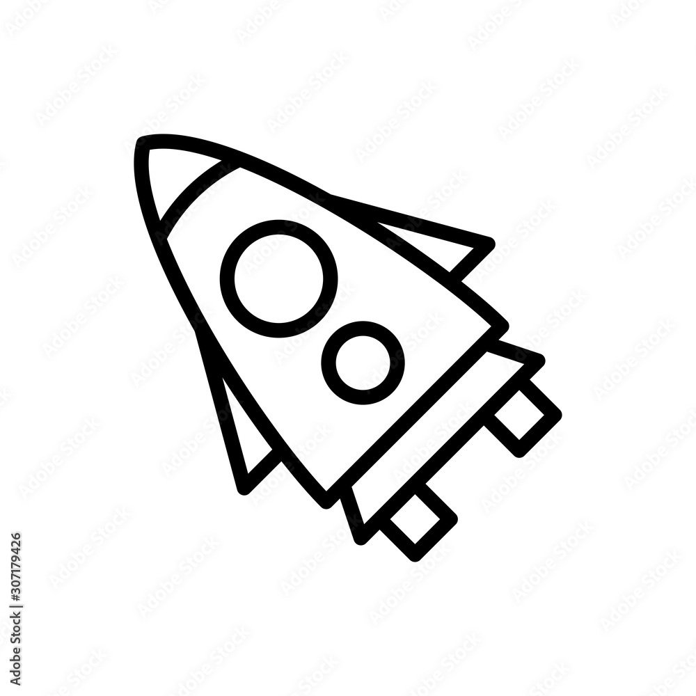 startup outline icon. vector illustration. Isolated on white background.