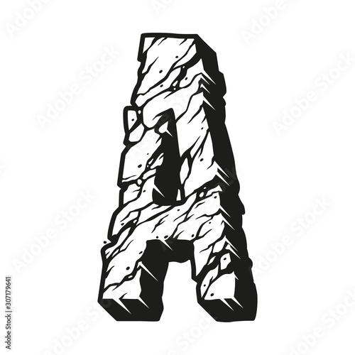 Vintage monochrome letter A concept