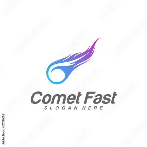 Comet Logo Vector, Comet Logo Design Template, Icon Symbol, Illustration