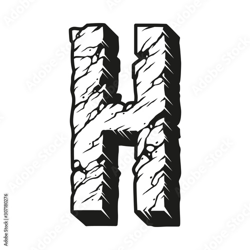 Vintage desert design letter H concept