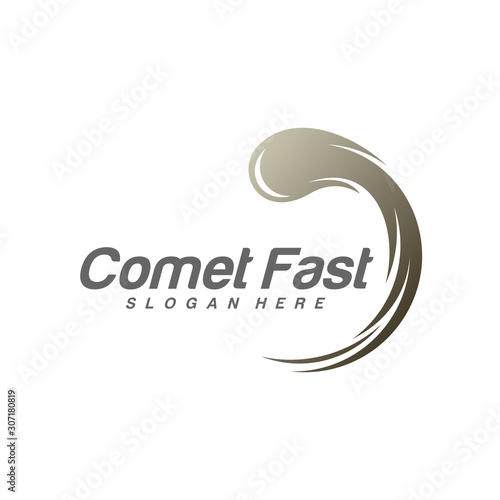 Comet Logo Vector, Comet Logo Design Template, Icon Symbol, Illustration