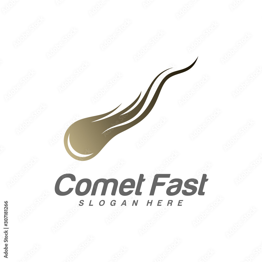 Obraz premium Comet Logo Vector, Comet Logo Design Template, Icon Symbol, Illustration
