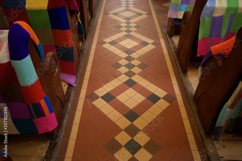 Decorated nave in a church photo