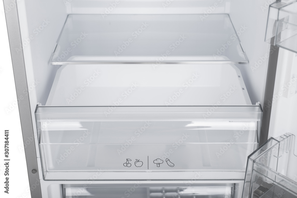 Refrigerator Isolated on White Background. Modern Kitchen and Domestic Major Appliances Refrigerator Isolated on White Background. Modern Kitchen and Domestic Major Appliances