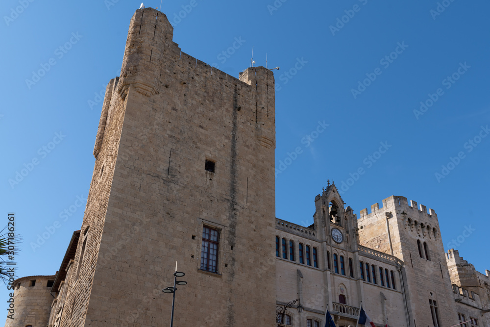 tower town center narbonne city hall in south france