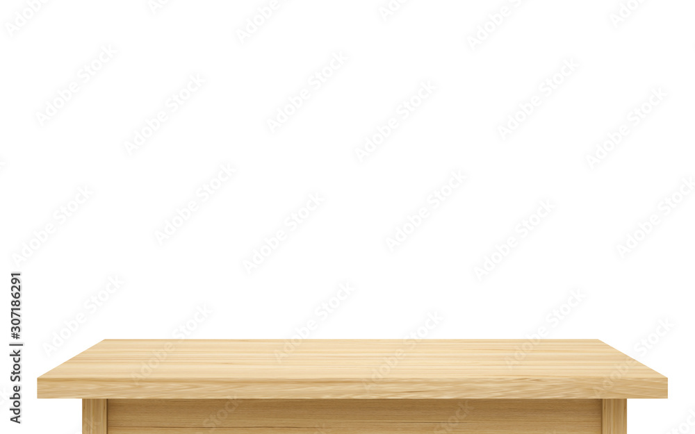 Empty Light wooden table top isolated on white background, of free space for your copy and branding. Use as products display montage. Vintage style concept. with clipping path Empty Light wooden table top isolated on white background, of free space for your copy and branding. Use as products display montage. Vintage style concept. with clipping path