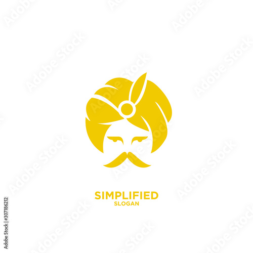 gold sultan logo icon design vector illustration photo