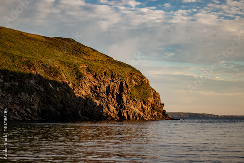 Evening sun on a coastal cliff