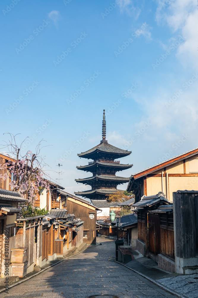 Kyoto Higashiyama district, Yasaka pagoda and Sannenzaka Street. Kyoto Higashiyama district, Yasaka pagoda and Sannenzaka Street.