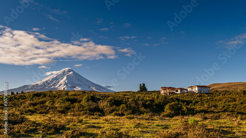Cotopaxi volcano in clear sky
