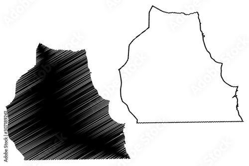 Ahmadi Governorate (State of Kuwait, Governorates of Kuwait) map vector illustration, scribble sketch Ahmadi map photo