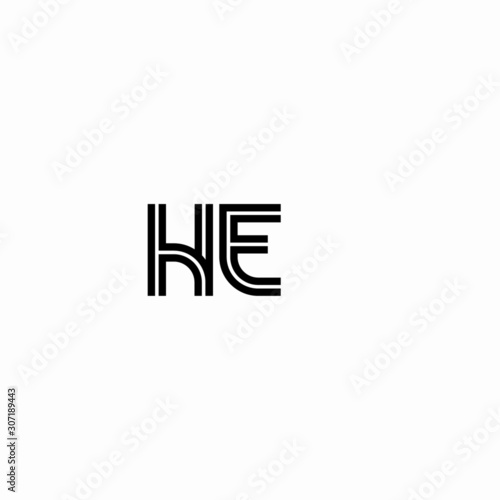Free Download Initial outline letter HE style template	 - GFXLoad