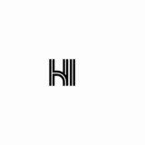 Initial outline letter HI style template	