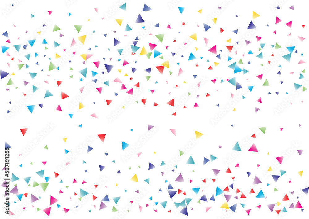 Festive color triangle confetti background. Abstract frame confetti texture for holiday, postcard, poster, website, carnival, birthday, children's parties. Cover confetti mock-up. Wedding card layout Festive color triangle confetti background. Abstract frame confetti texture for holiday, postcard, poster, website, carnival, birthday, children's parties. Cover confetti mock-up. Wedding card layout