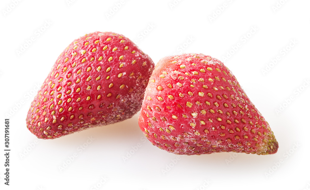 Fzonen strawberries isolated on white background