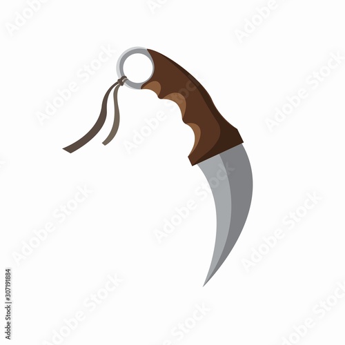 karambit knife asian traditional weapon icon illustration vector 