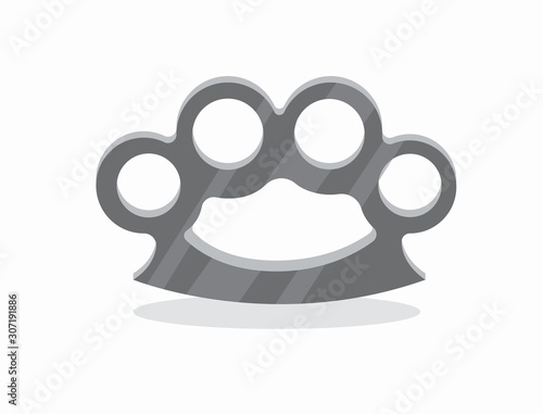 metal brass knuckles icon flat illustration vector
