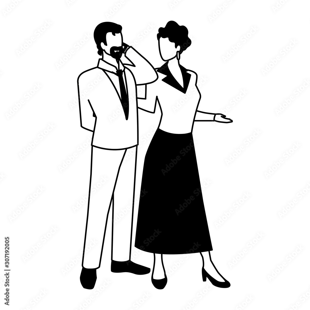 business couple standing on white background business couple standing on white background