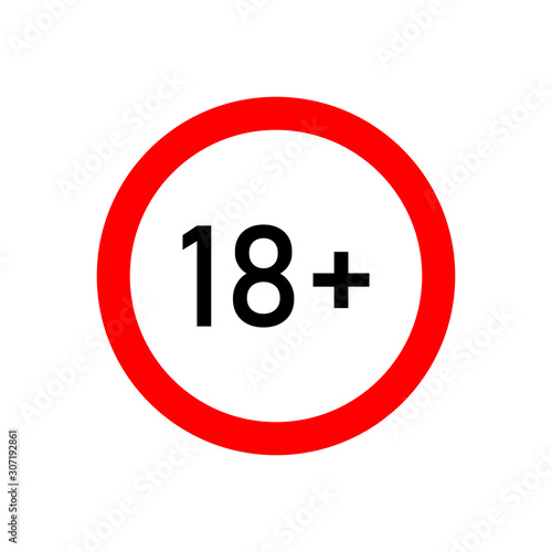 Free Download Sign 18+ age limiter vector illustration - GFXLoad