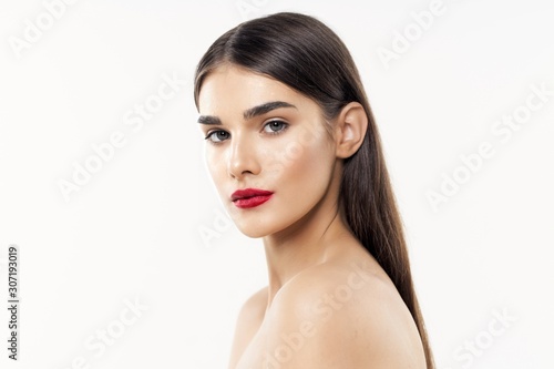 beautiful woman bare shoulders spa treatments clean skin