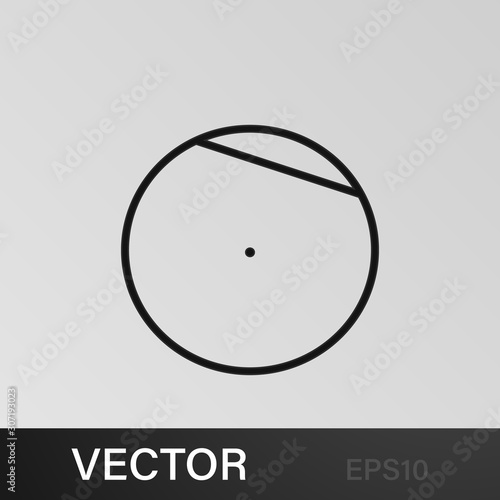 chord of a circle icon. Geometric figure Element for mobile concept and web apps