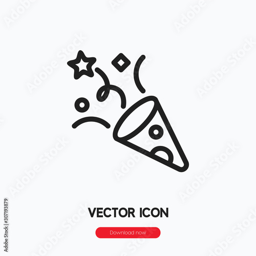 confetti icon vector. Linear style sign for mobile concept and web design. confetti symbol illustration. Pixel vector graphics - Vector.	
