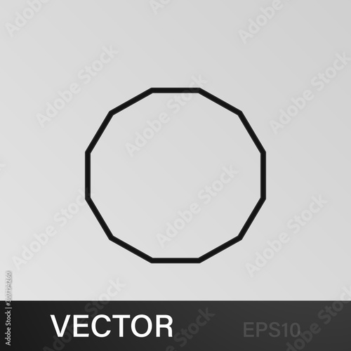 dodecagon icon. Geometric figure Element for mobile concept and web apps