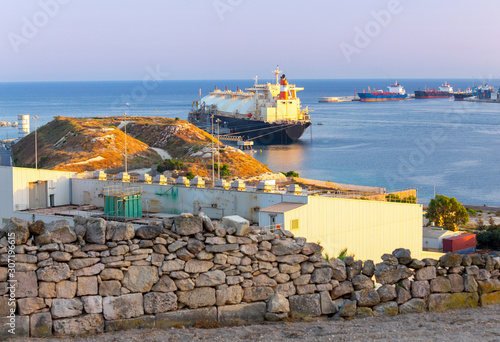 Marsaxlokk. Delimara main power station at sunset. photo