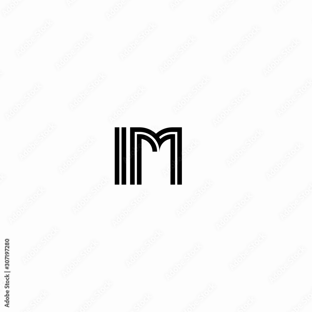 Initial outline letter IM style template Initial outline letter IM style template