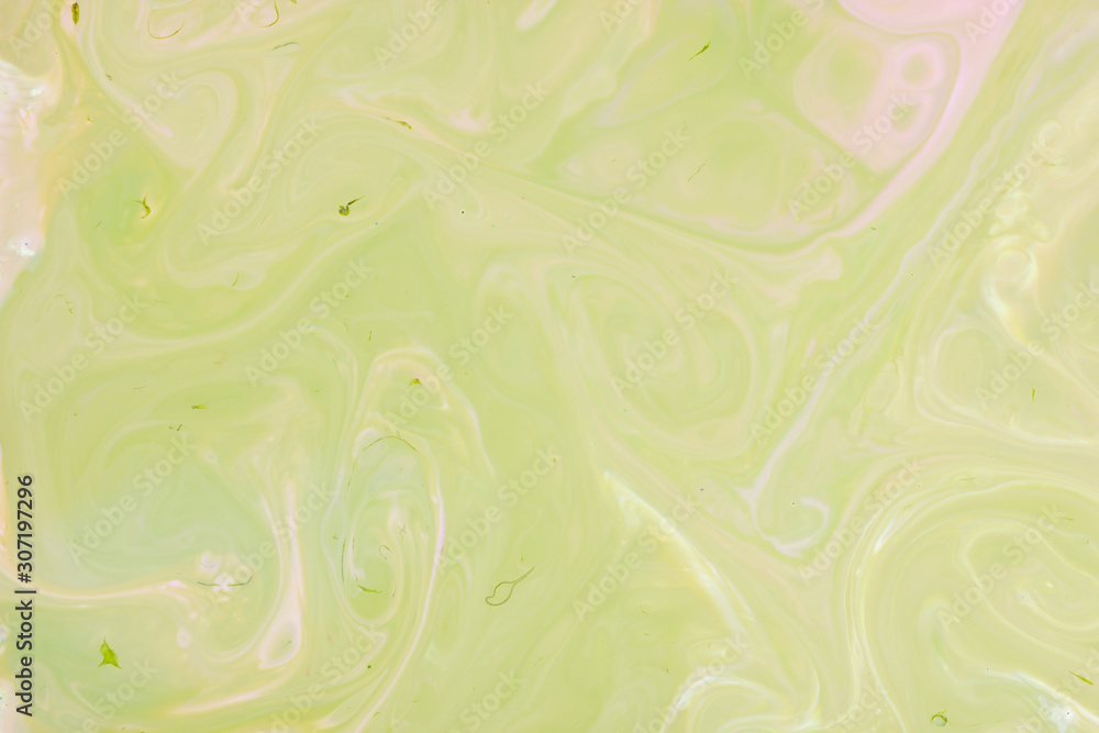 Obraz premium Transparent creativity. Trendy wallpaper. Abstract neon green fluid art on concrete background. Digital art. Abstract green and pink gradient background. Design backdrop