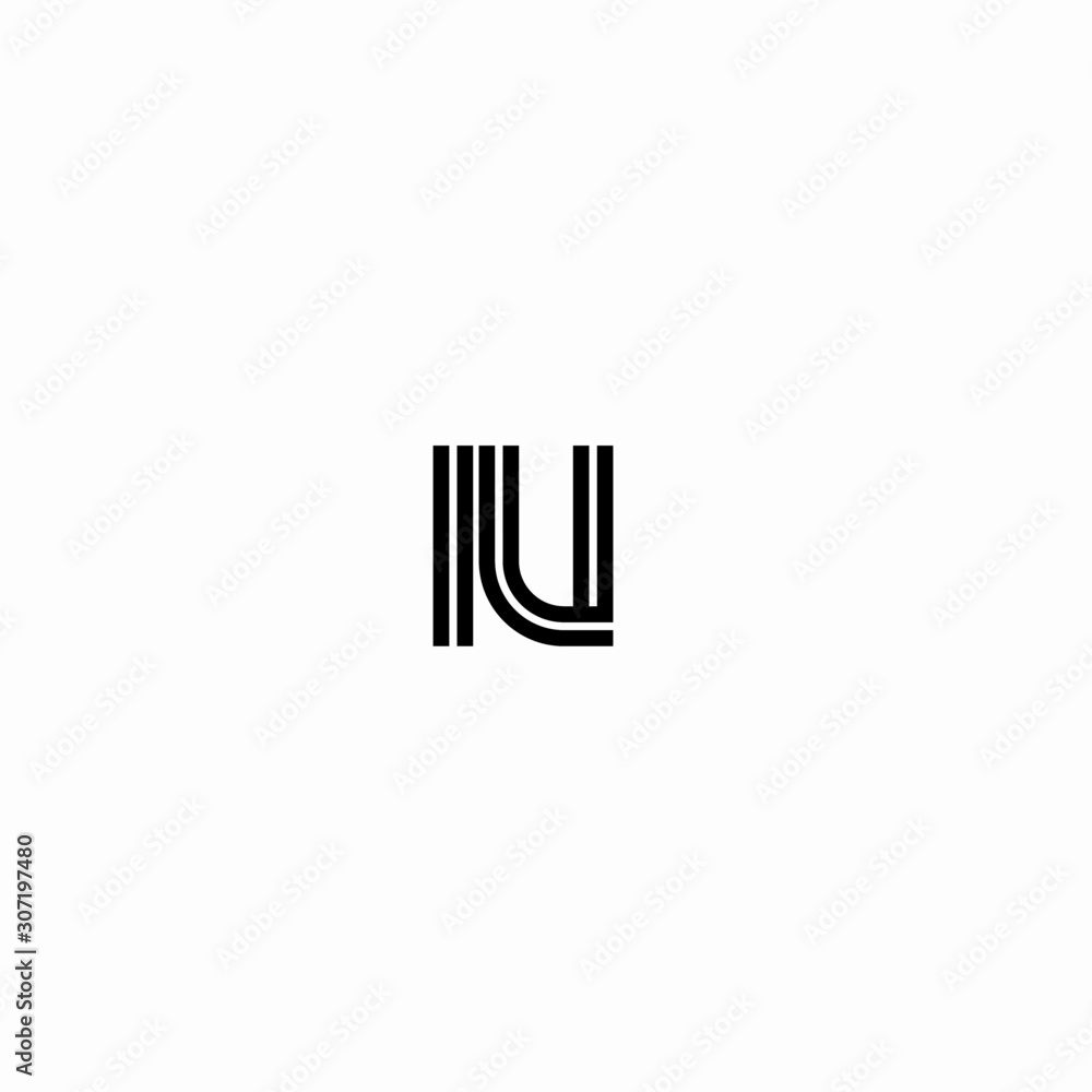 Initial outline letter IU style template Initial outline letter IU style template