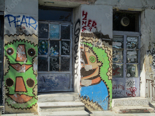 Graffiti on urban street